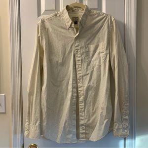 J Crew | Classic Stretch Button Down Long Sleeve Shirt Off White Navy Size S